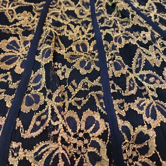 Elegant Navy and White Embroidered Dress By Candlelight Women's Fairycore Formal - Picture 8 of 11